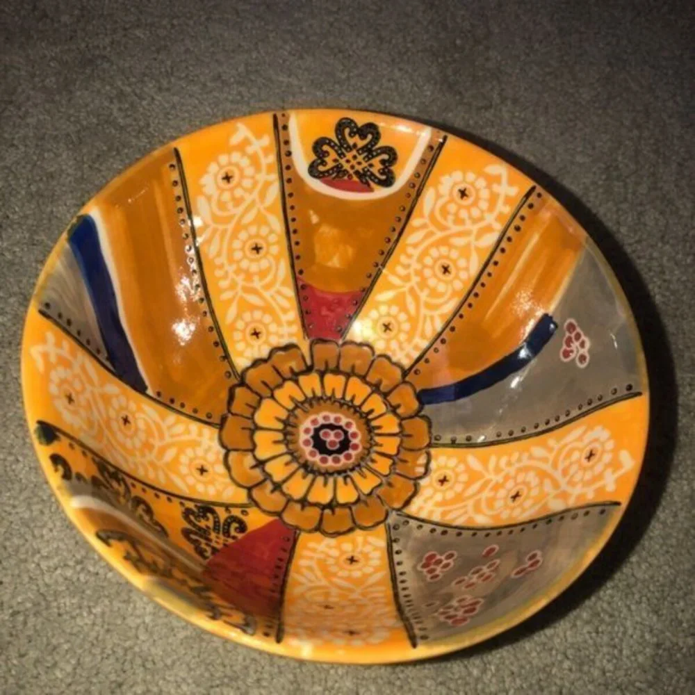 Anthropologie Soup Cereal Rice Bowl Multi Colored‎ cottage core